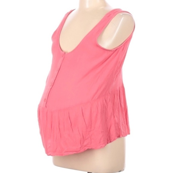 MOTHERHOOD MATERNITY SLEEVELESS PEPLUM TOP LARGE - Picture 1 of 2